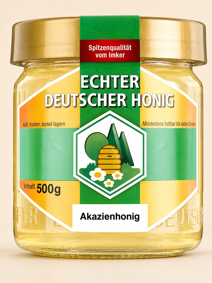 Glas Akazienhonig, 500 g, echter deutscher Honig